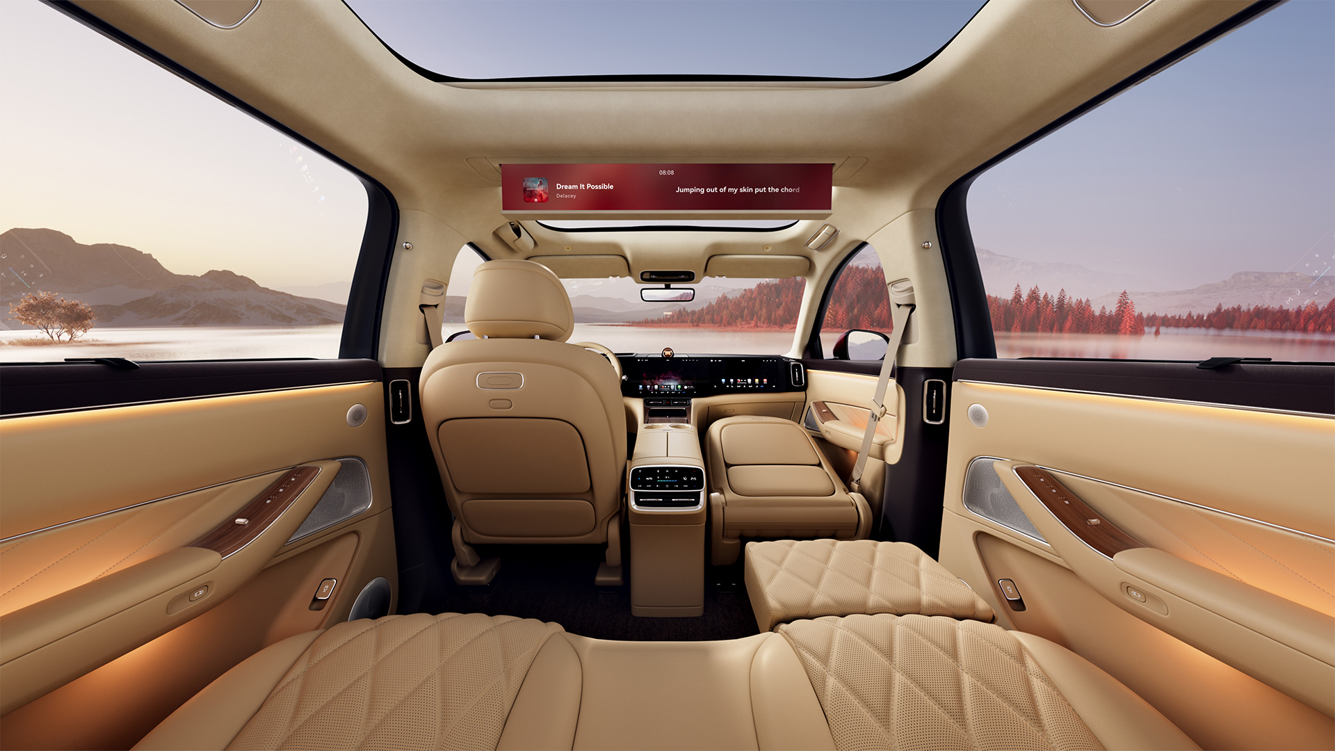 Displaying the AITO M8's intelligent in-cabin screen system