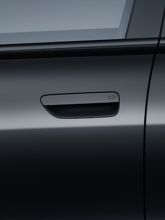 Showcasing the AITO M8's semi-recessed mechanical door handles