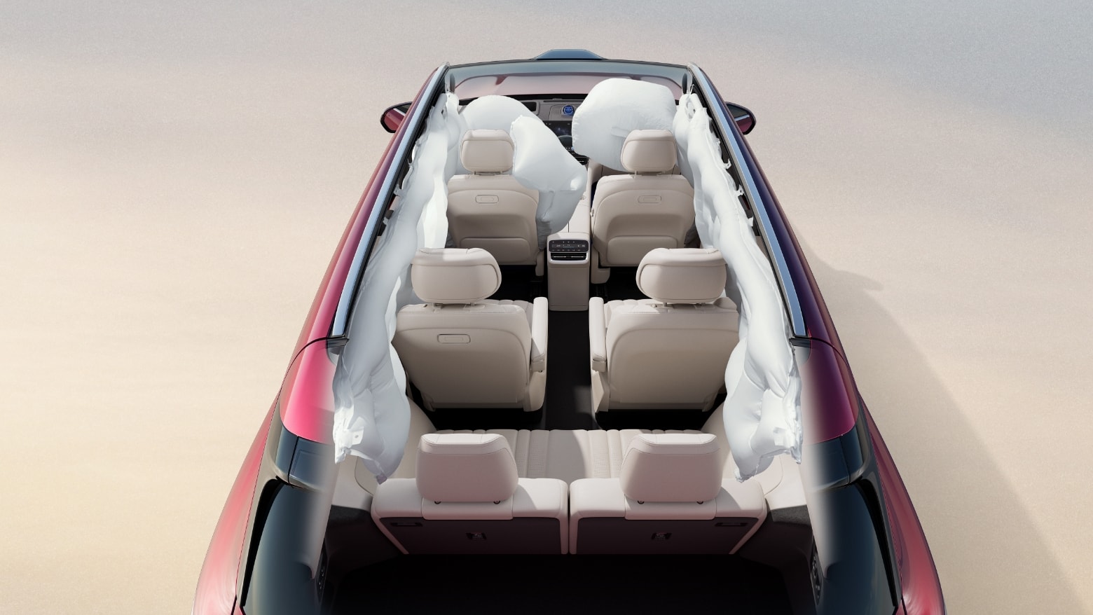 Displaying the AITO M8's nine airbags and three-row side curtain airbags