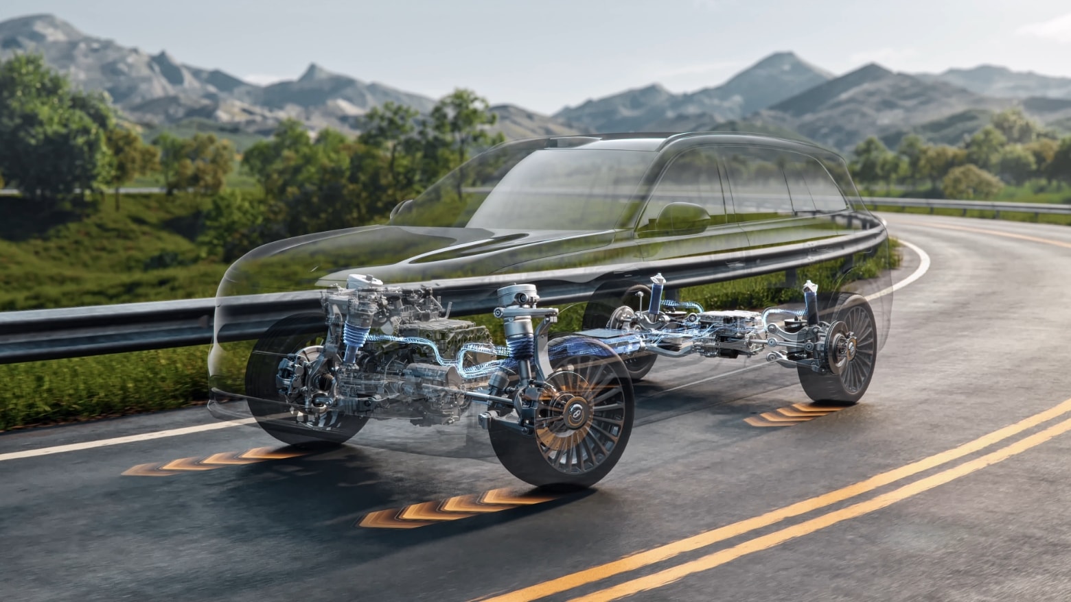 Displaying the AITO M8's chassis architecture